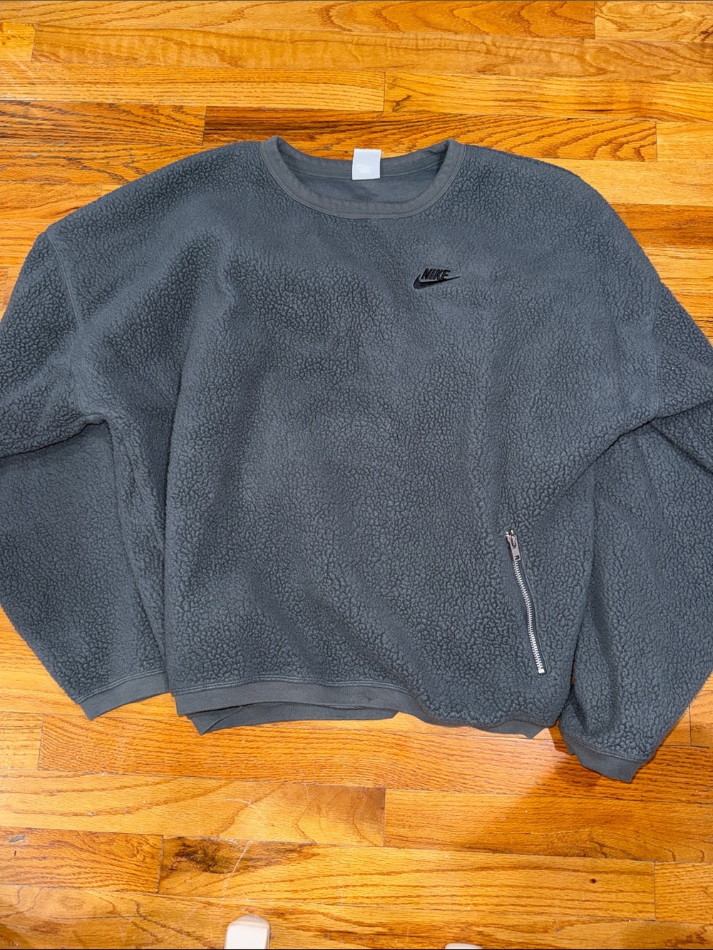 Nike Men's Charcoal Gray Sherpa Crewneck Sweatshirt